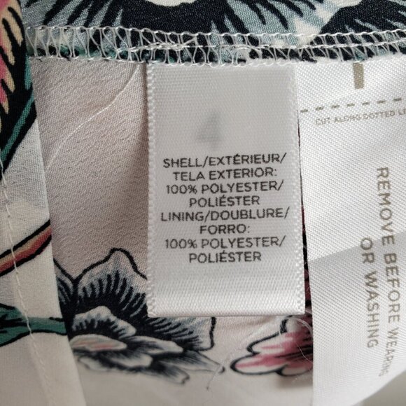 Loft Maxi Dress White Floral Sundress Wallpaper Sleeveless Blouson V-Neck Size 4 - Picture 8 of 9